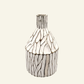 Striped Mango Wood Bud Vase in White