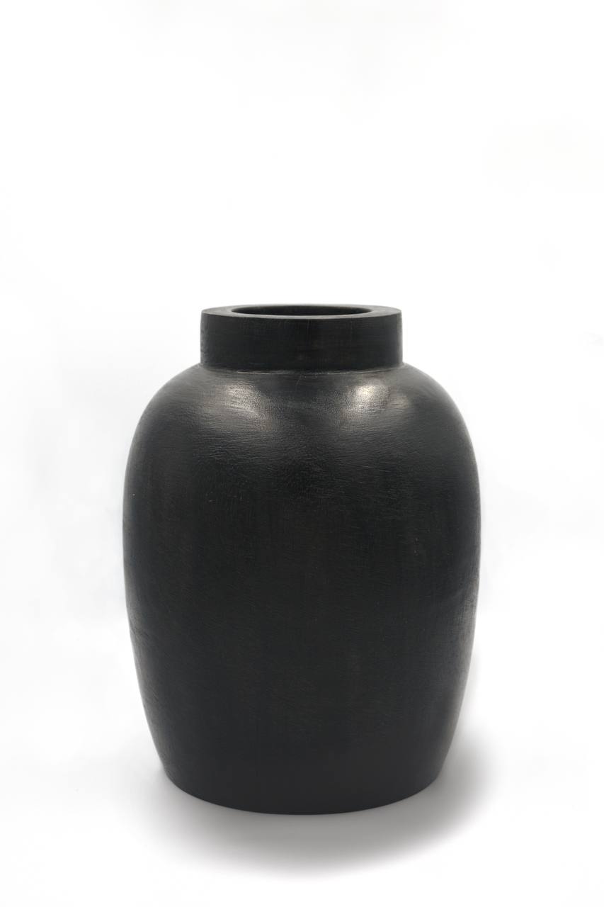 Mango Wood Ebonized Vase