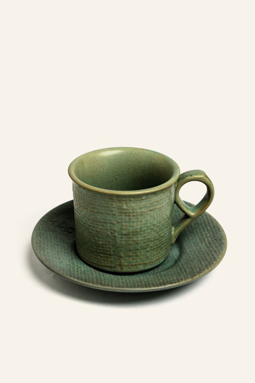 Tweed Patterned Cup and Saucer Set