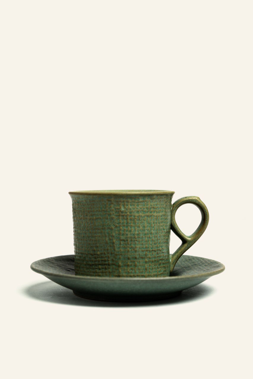 Tweed Patterned Cup and Saucer Set